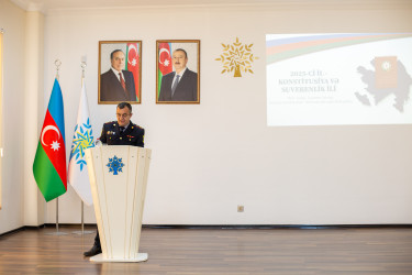 “Konstitusiya və Suverenlik İli”nə həsr olunmuş “Milli İradə, Suveren Dövlət, Hüquqi Konstitusiya" mövzusunda tədbir keçirilib.