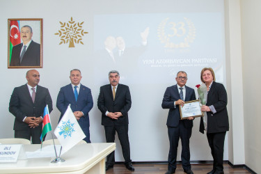 Salyanda Yeni Azərbaycan Partiyasının yaradılmasının 33-cü ildönümü münasibətilə konfrans keçirilib.